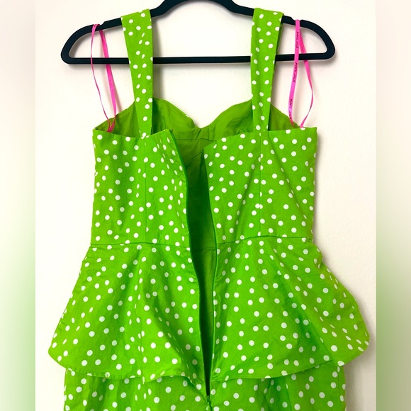 BETSEY JOHNSON Green and White Polka Dot Dress - Picture 4 of 6